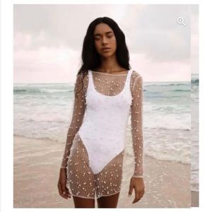 Ezili Margarite swim coverup. HAND EMBELLISHED.